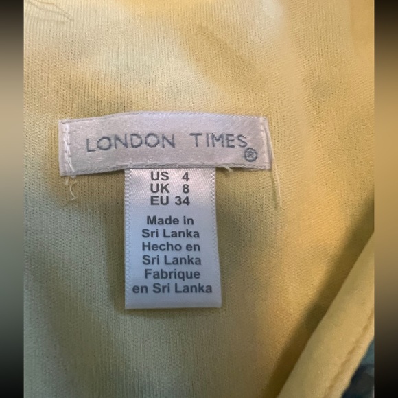 London Times floral dress, yellow and blue, size 4, beautiful! - Picture 4 of 9